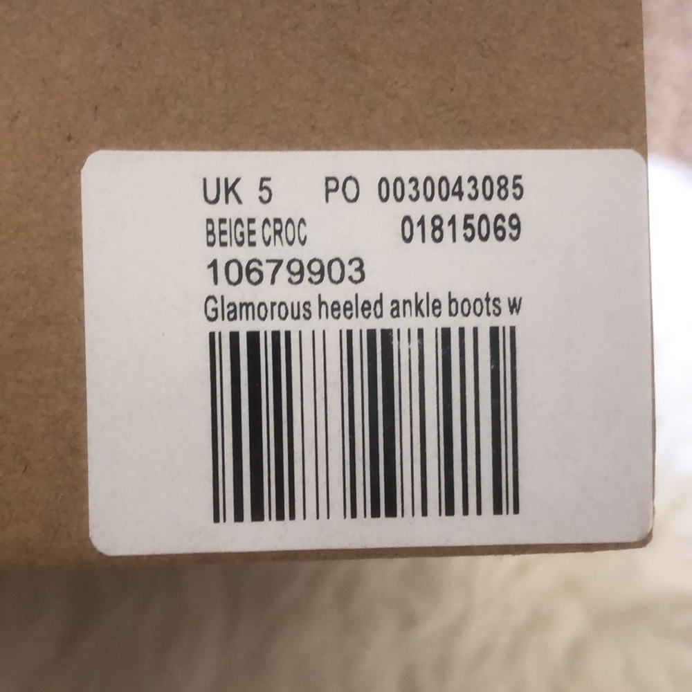 BNIB • ASOS GLAMOROUS Beige Croc Embossed Ankle Boot with Harness Details - Picture 11 of 12